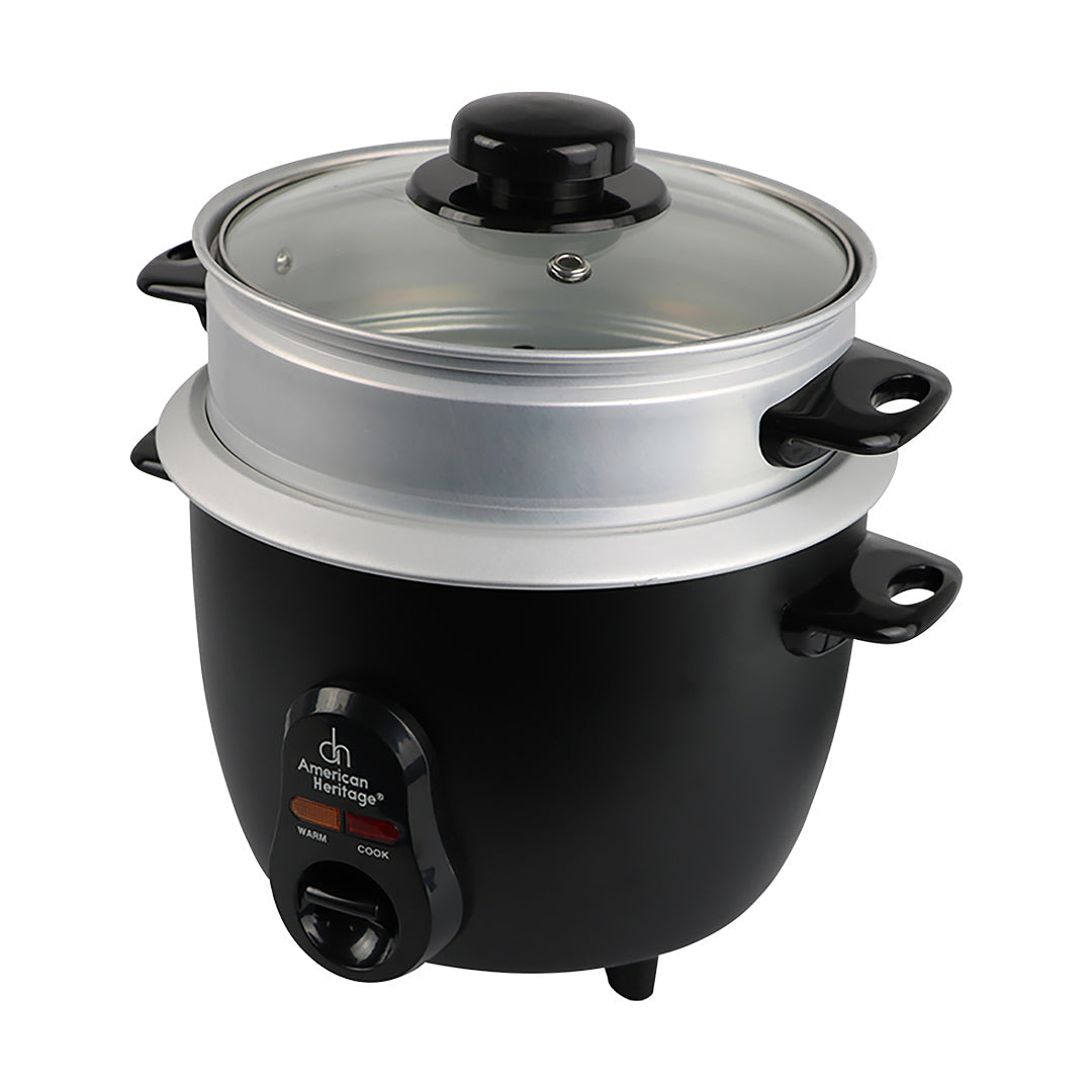 American Heritage Rice Cooker Glass Cover with Steamer 1.5L