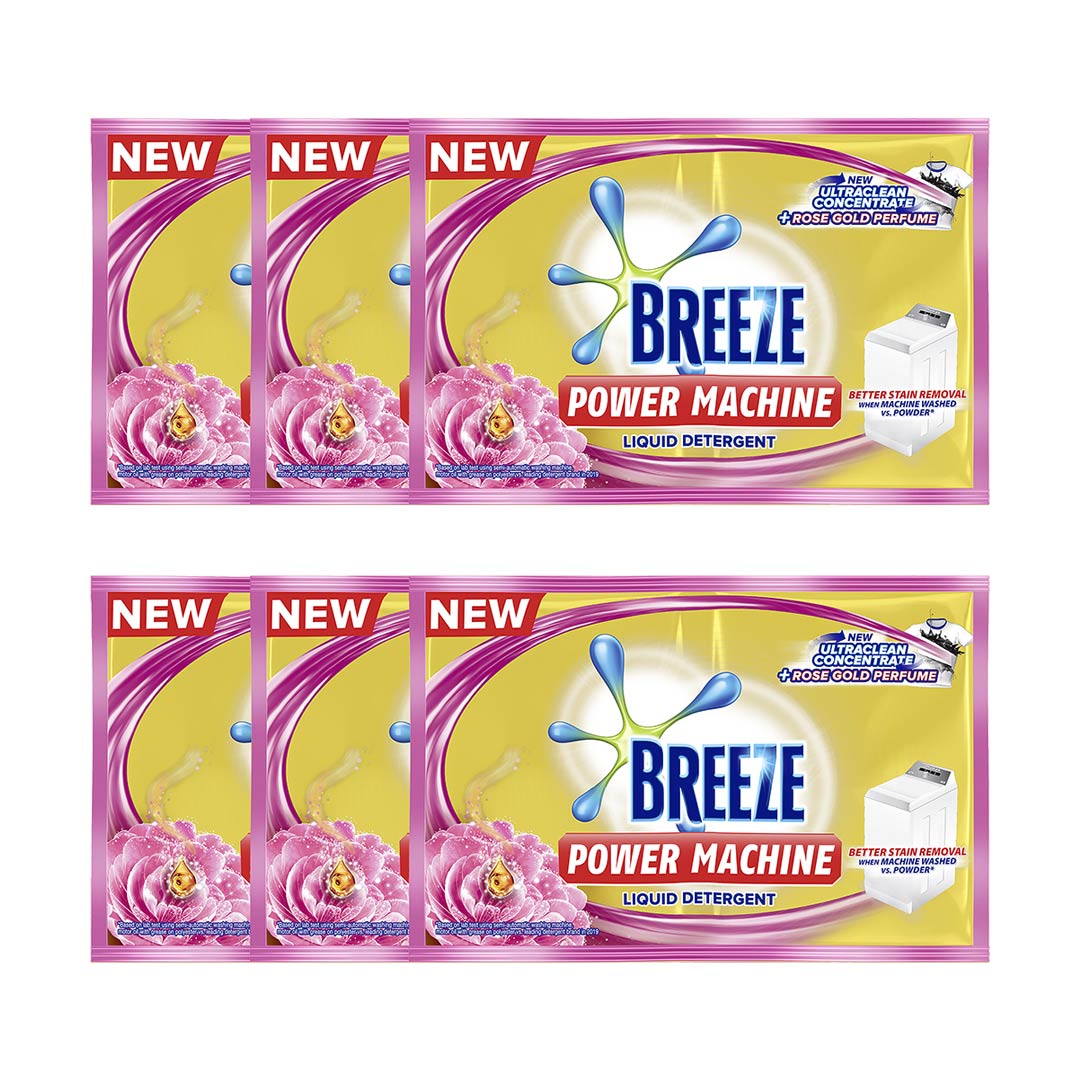 Breeze Liquid Detergent Power Machine Rose Gold Perfume 60ml x 6pcs