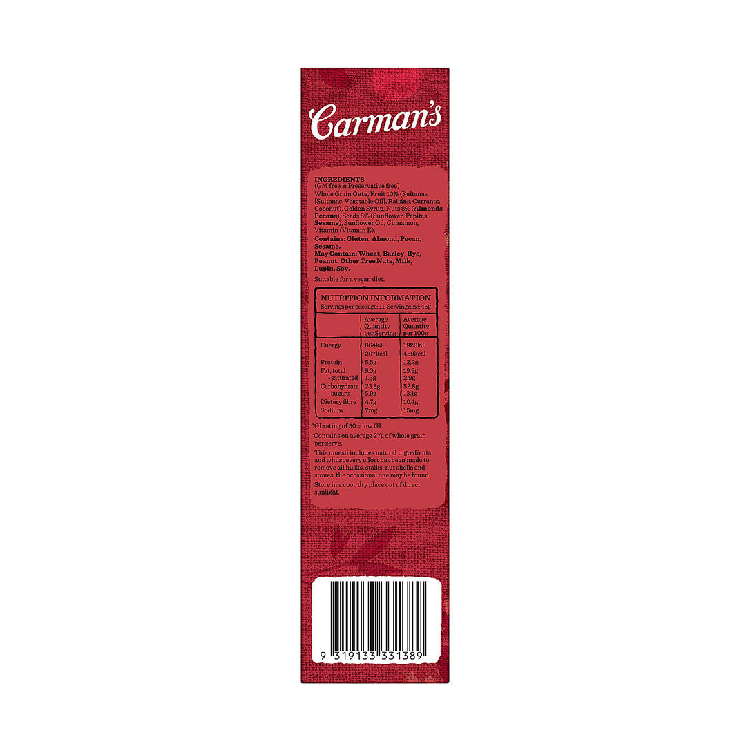 Carman's Toasted Classic Fruit & Nut Muesli 500g