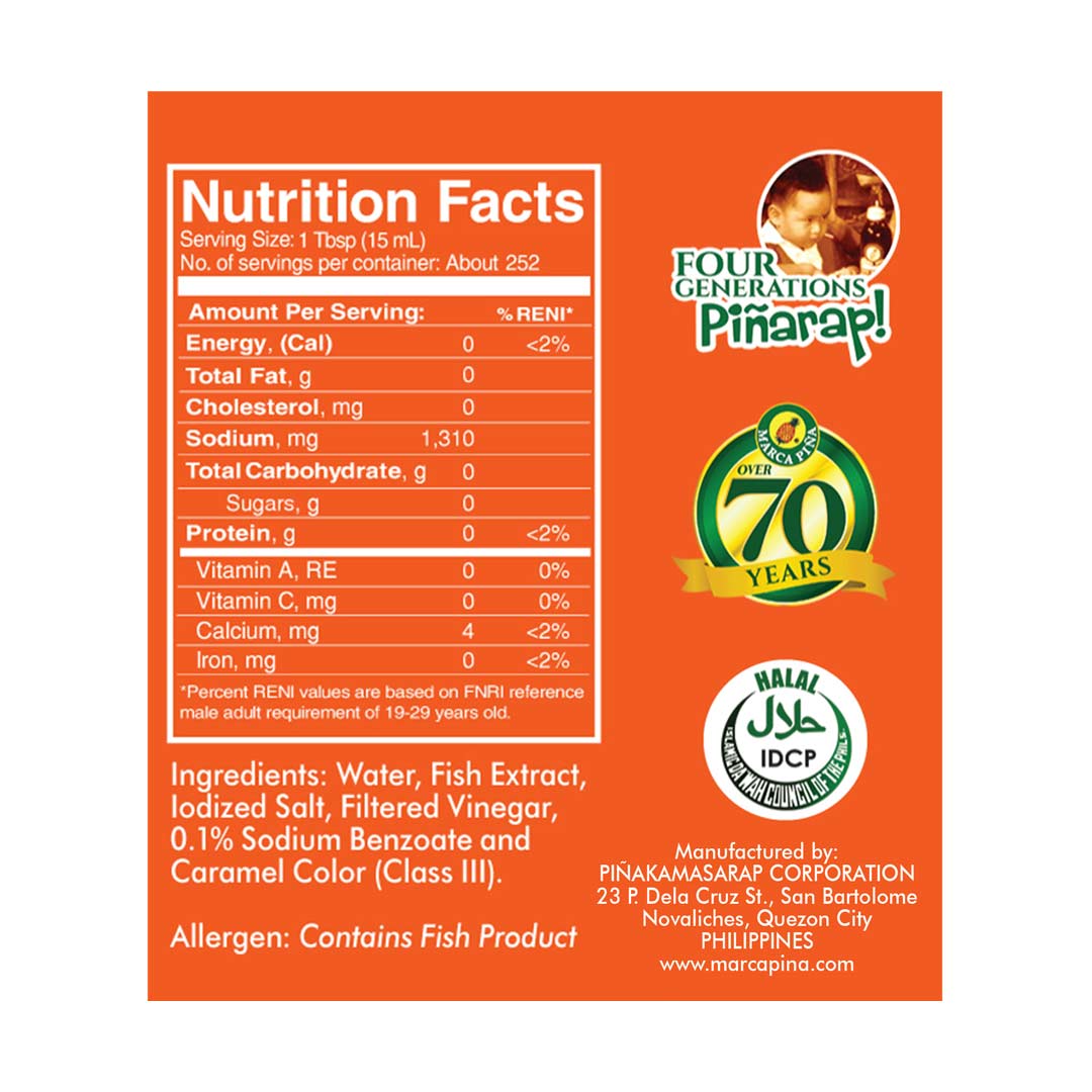 Marca Piña Patis Fish Sauce 3785ml