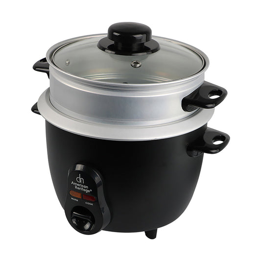 American Heritage Rice Cooker Glass Cover with Steamer 1.5L