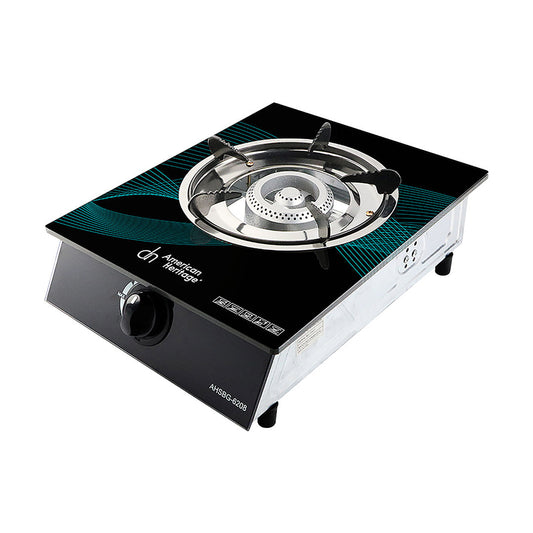 American Heritage Glass Top Gas Stove Single Burner