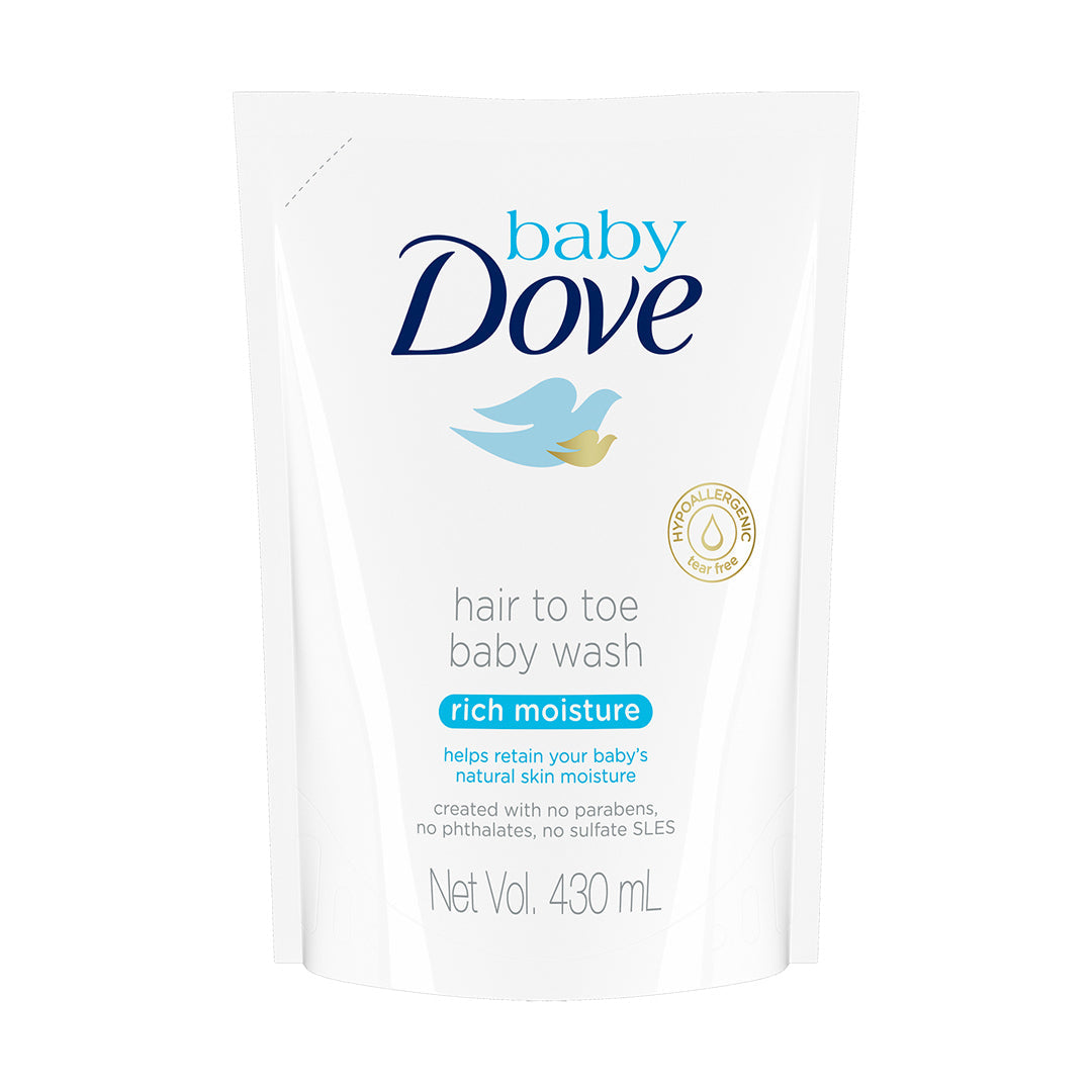 Baby Dove Hair to Toe Baby Wash Rich Moisture Refill 430ml