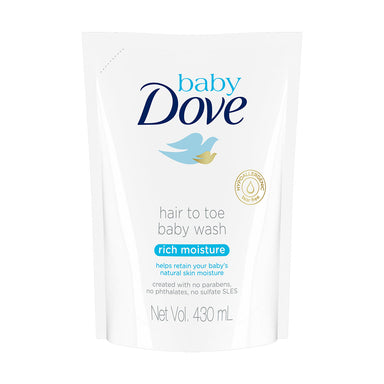 Baby Dove Hair to Toe Baby Wash Rich Moisture Refill 430ml