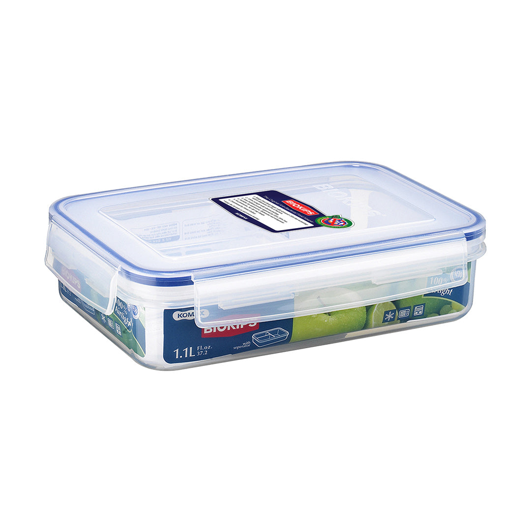 Biokips Rectangular Food Storage with Divider 1.1L