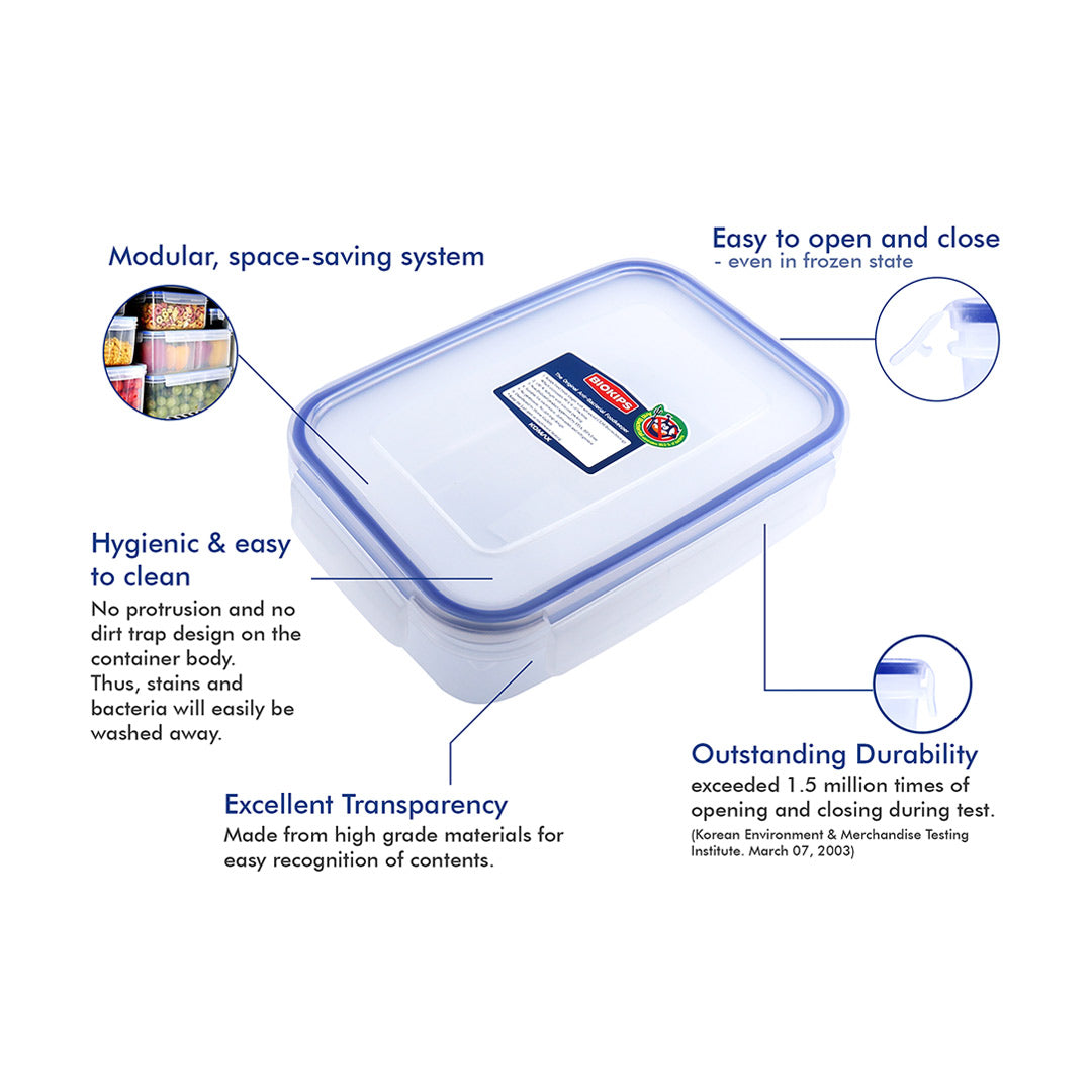 Biokips Rectangular Food Storage with Divider 4.6L