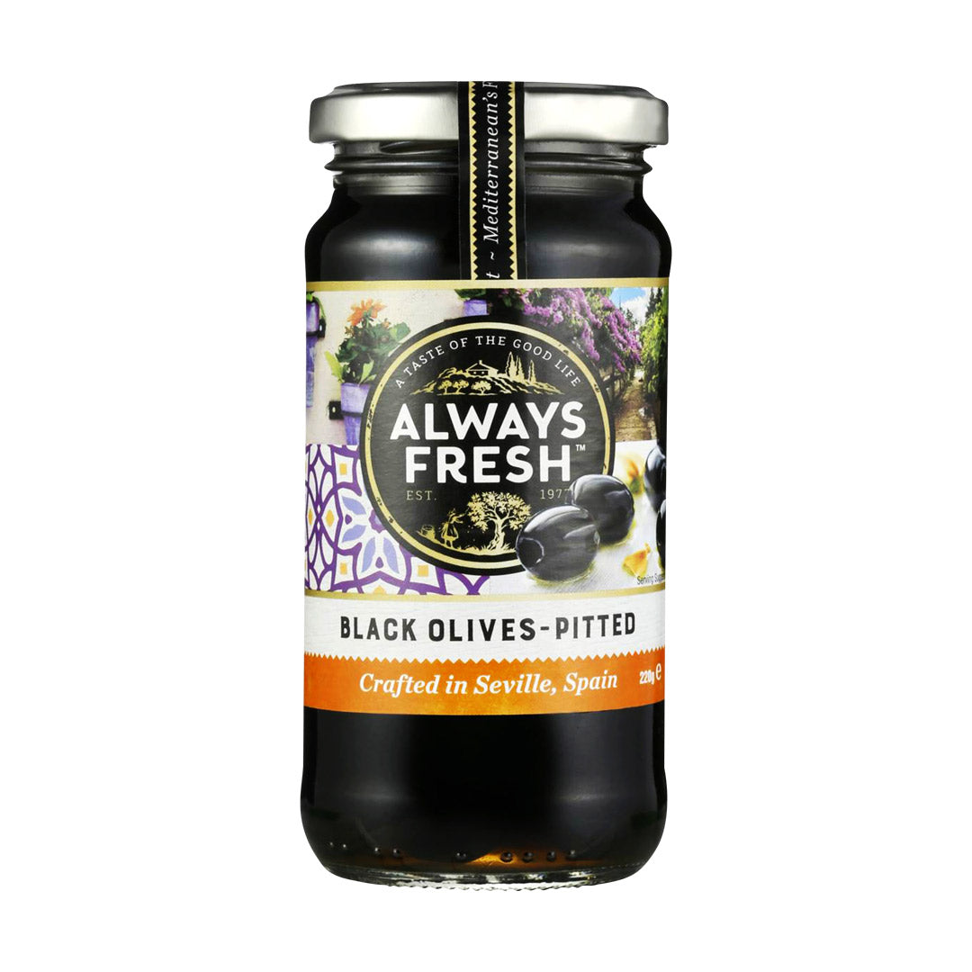 Always Fresh Black Olives Pitted 220g