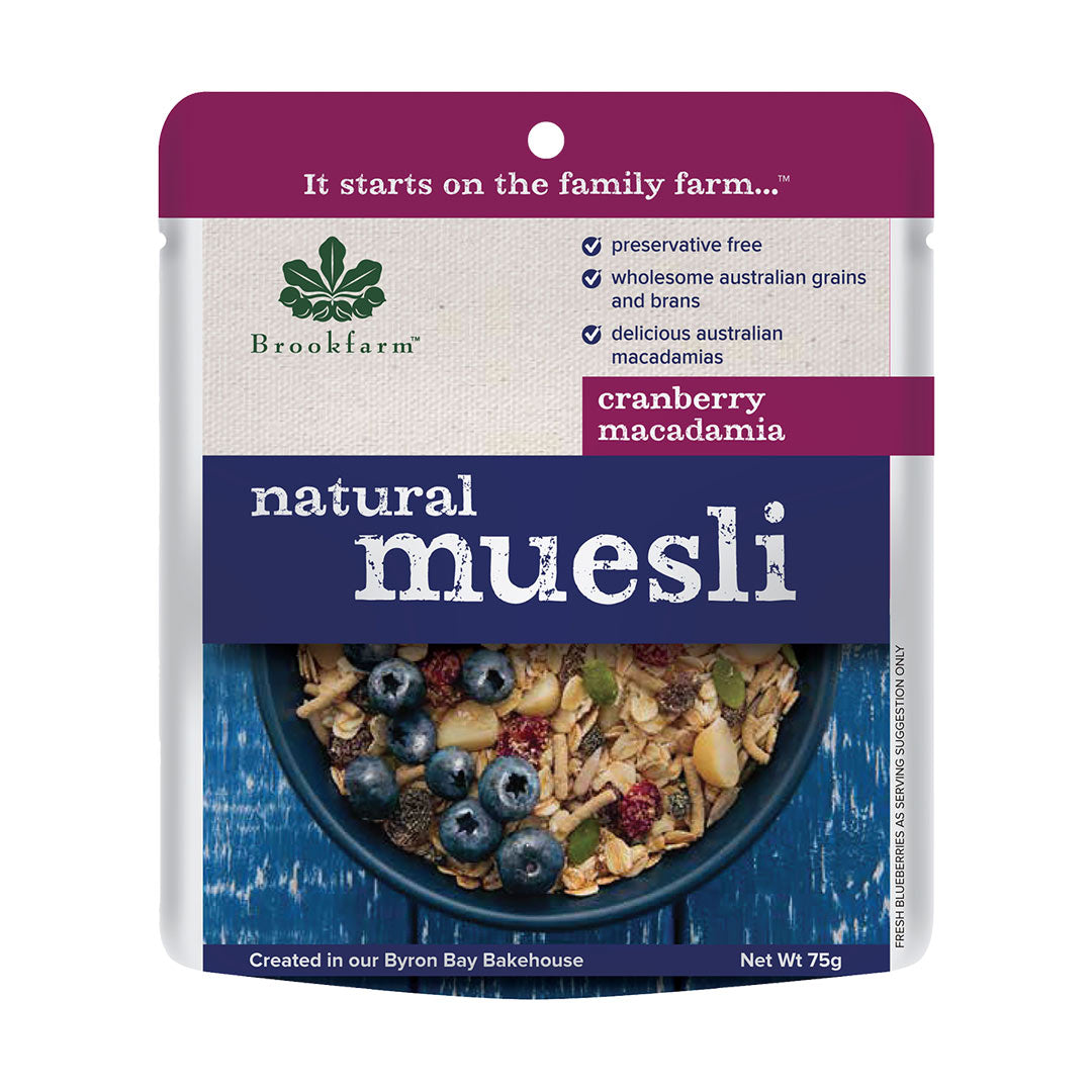 Brookfarm Natural Muesli Cranberry Macadamia 75g