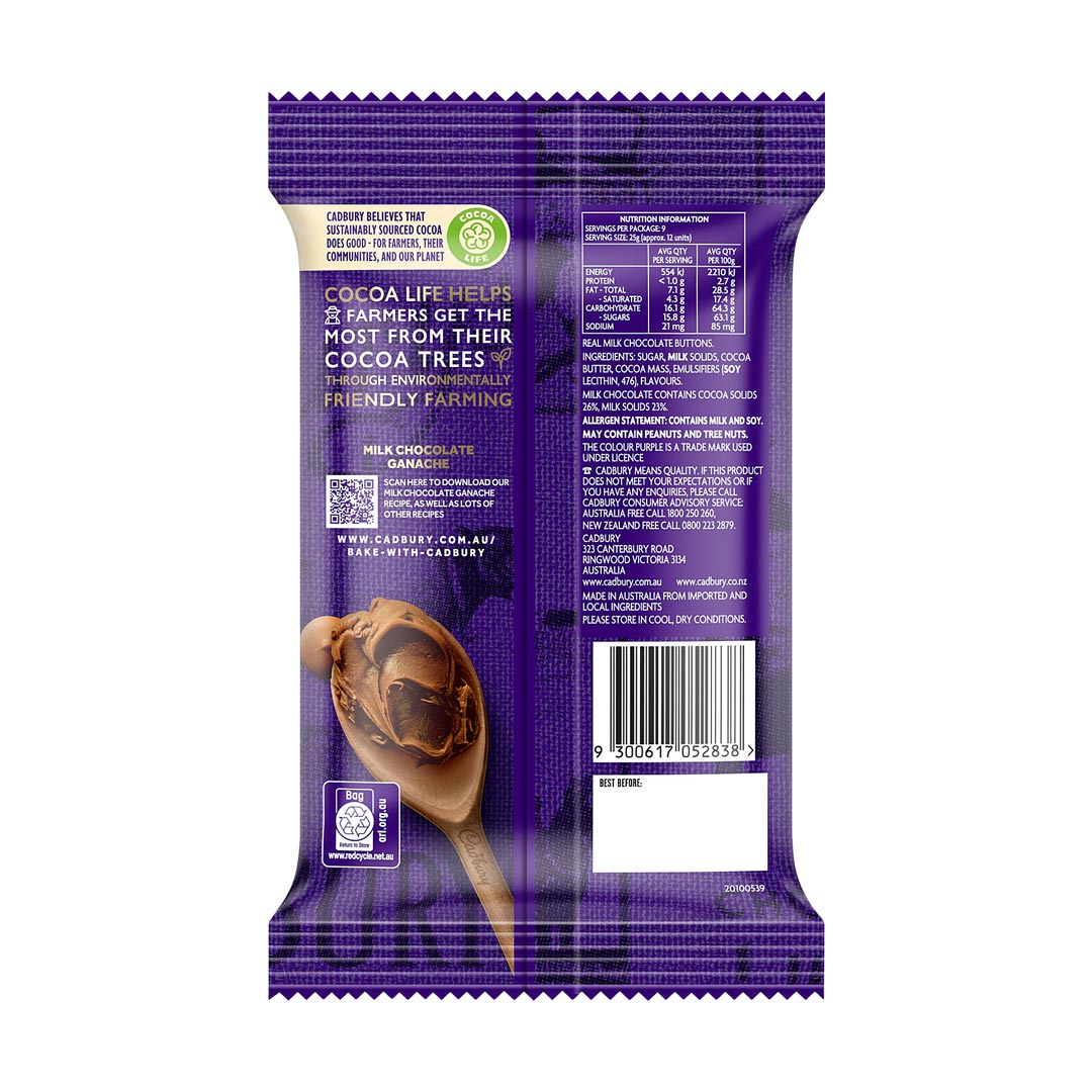 Cadbury Baking Melts Milk Chocolate 225g