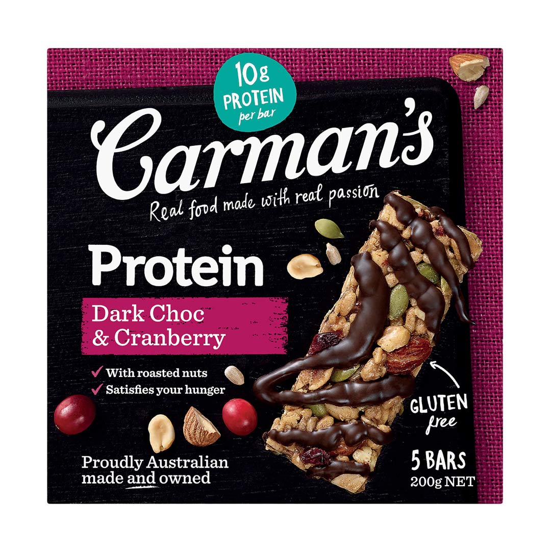 Carman's Protein Bar Dark Choco & Cranberry 200g