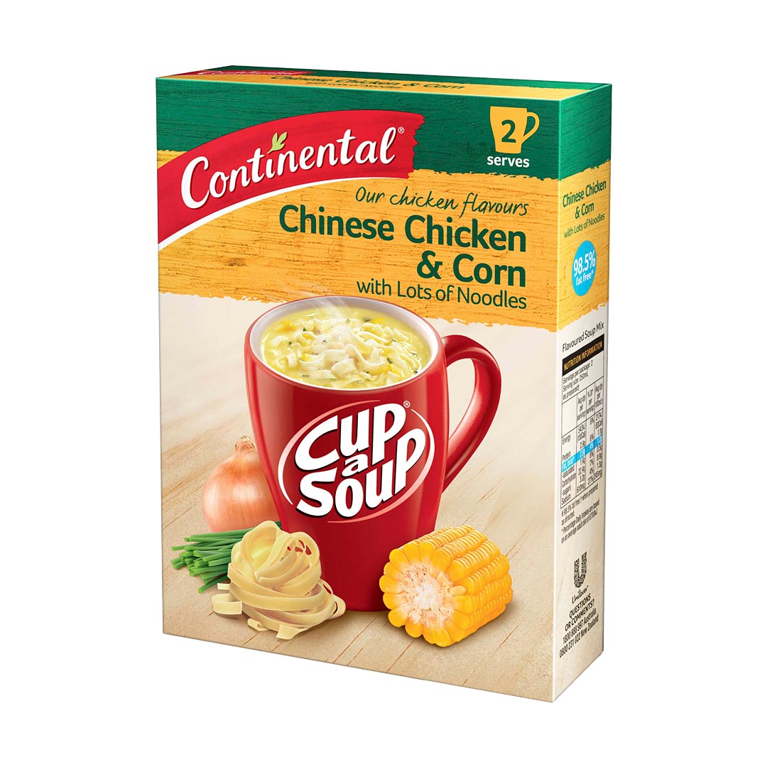 Continental Cup-A-Soup Chinese Chicken & Corn with Lots of Noodles 66g Angled