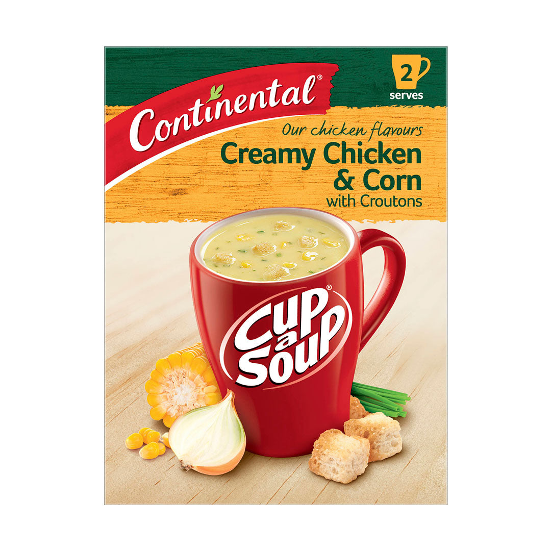 Continental Cup-A-Soup Creamy Chicken & Corn with Croutons 60g Front