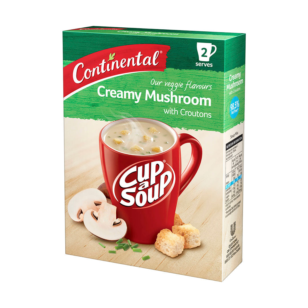 Continental Cup-A-Soup Creamy Mushroom with Croutons 50g Angled