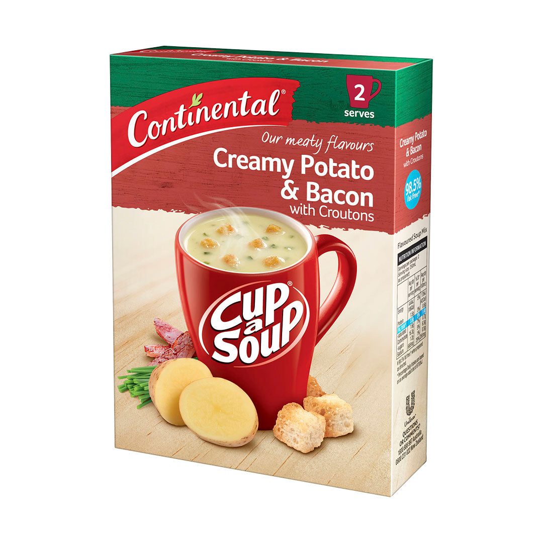 Continental Cup-A-Soup Creamy Potato & Bacon with Croutons 50g Angled