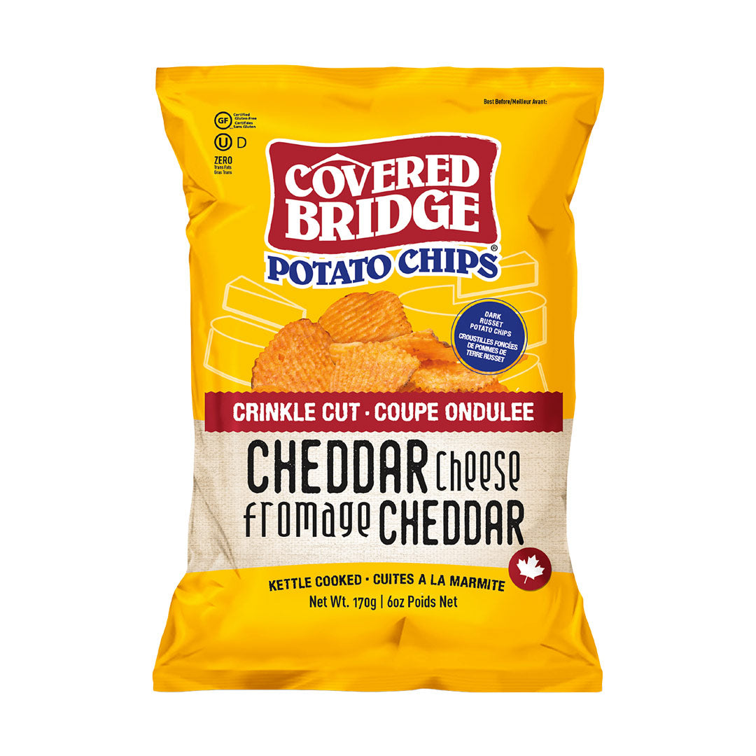 Covered Bridge Crinkle Cut Cheddar Cheese Potato Chips 170g