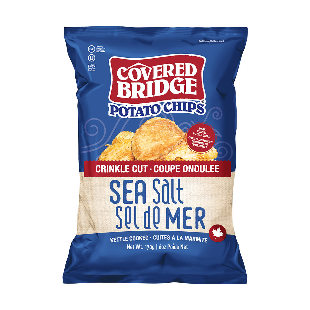 Covered Bridge Crinkle Cut Sea Salt Potato Chips 170g