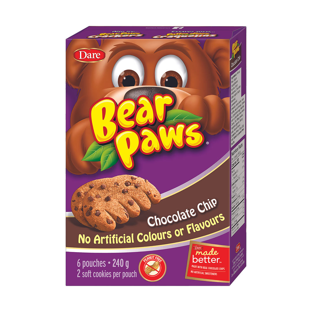 Dare Bear Paws Chocolate Chip Cookies 240g