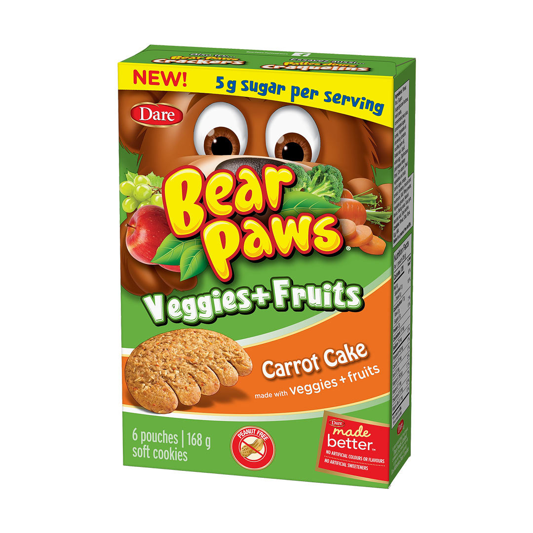 Dare Bear Paws Veggies & Fruits Carrot Cake Cookies 168g