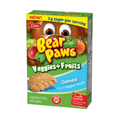 Dare Bear Paws Veggies & Fruits Oatmeal Cookies 168g