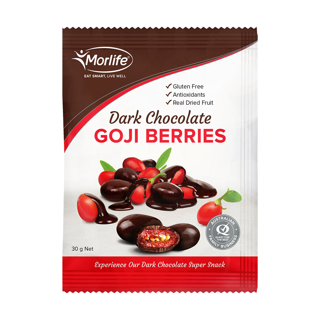 Morlife Dark Chocolate Coated Goji Berries 30g