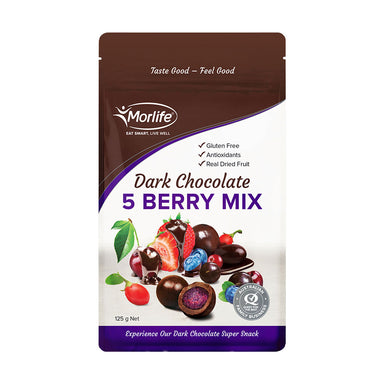 Morlife Dark Chocolate Coated 5 Berry Mix 125g