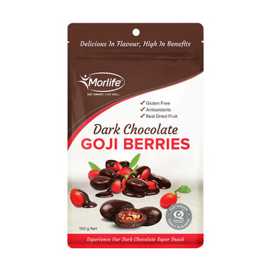 Morlife Dark Chocolate Coated Goji Berries 150g