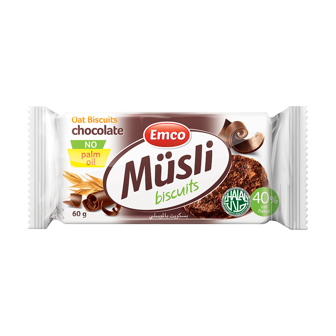 Emco Musli Oat Biscuits Chocolate 60g