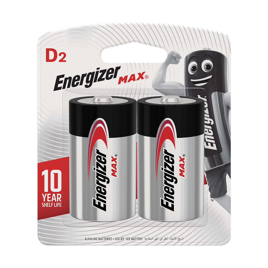 Energizer Max D Batteries x 2pcs