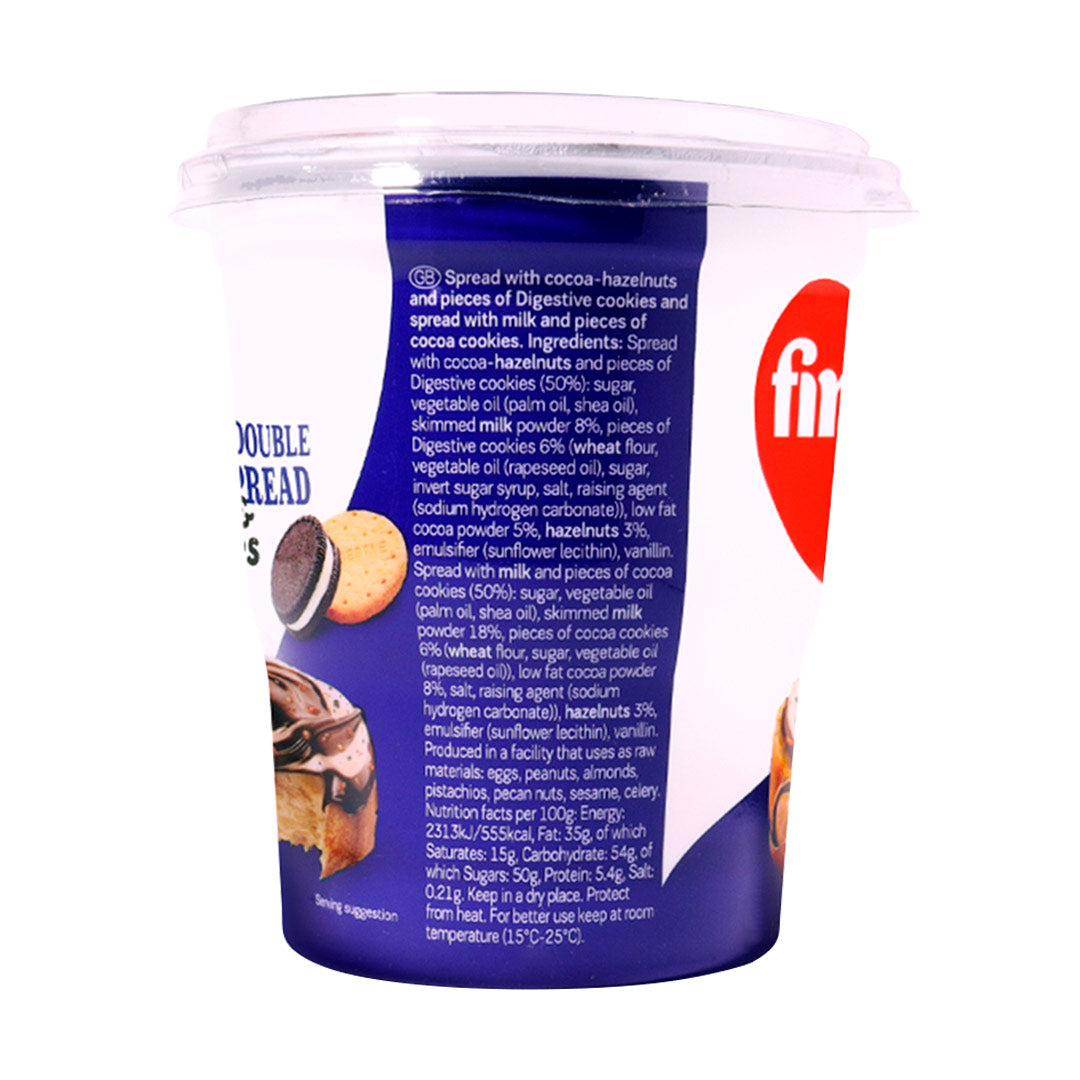 Fineti Double Spread & Cookies with Cocoa, Hazelnuts & Milky Cream 370g