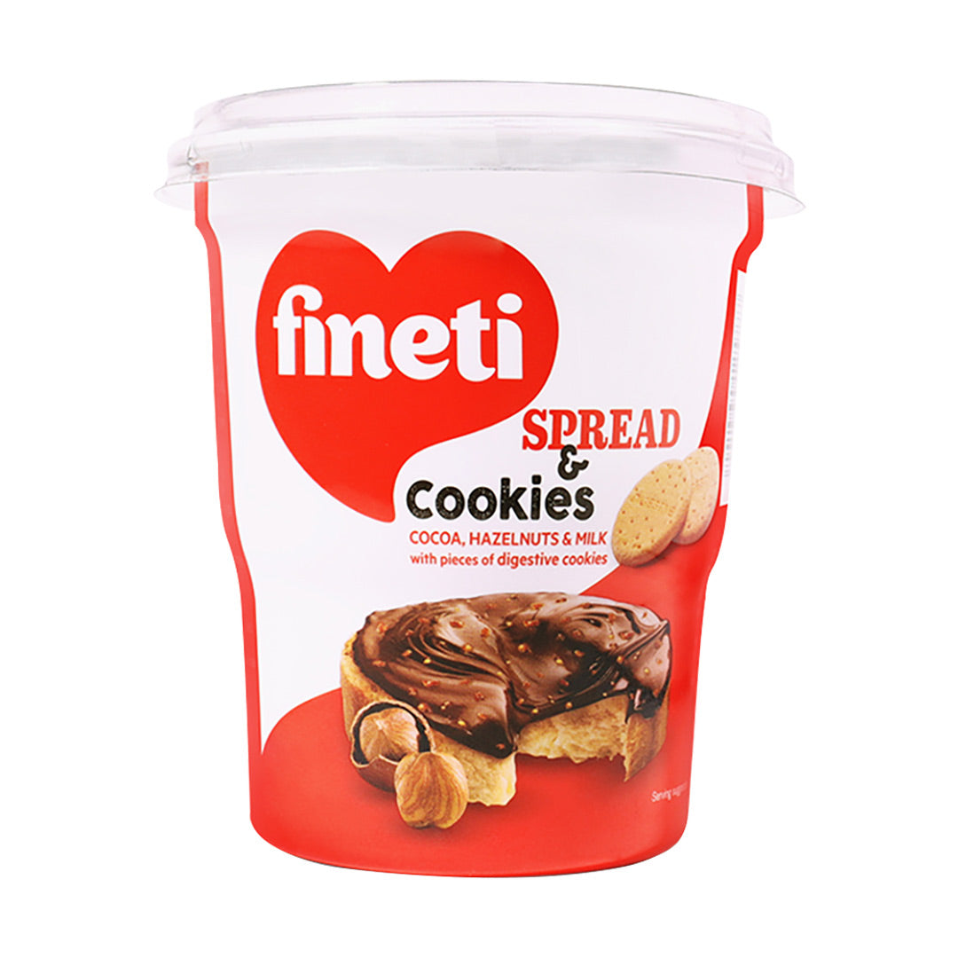 Fineti Spread & Cookies with Cocoa, Hazelnuts & Milk 370g