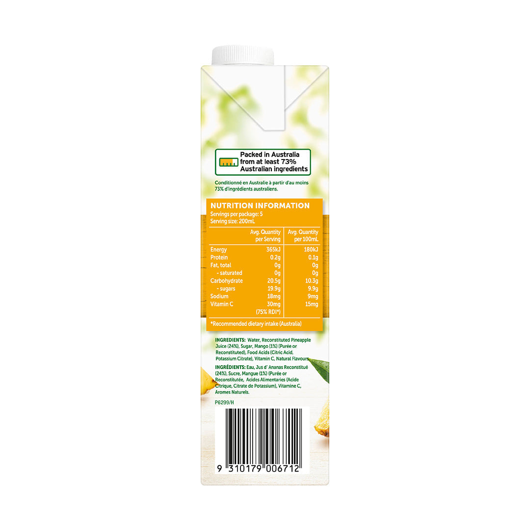 Golden Circle Delicious Pine Mango Fruit Drink 1L Nutritional Facts