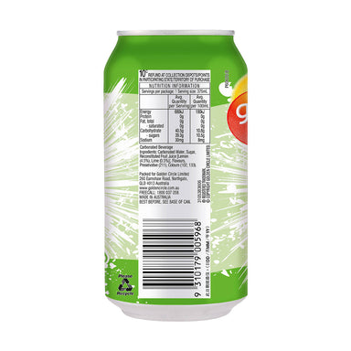 Golden Circle Lemon & Lime Soft Drink 375ml Nutritional Facts