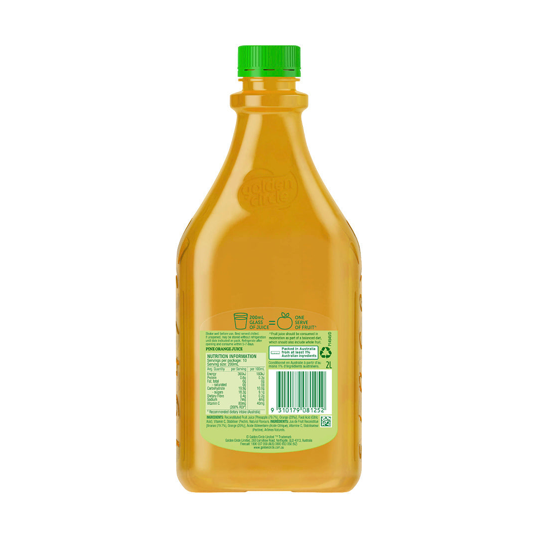 Golden Circle Pine Orange Juice 2L Back