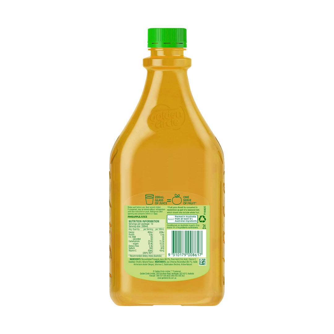 Golden Circle Unsweetened Pineapple Juice 2L Nutritional Facts