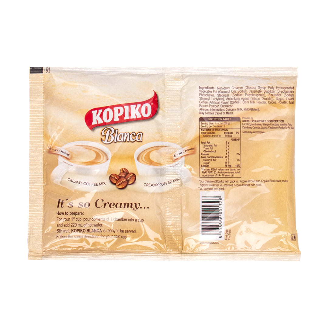 Kopiko Blanca Coffee Twin Pack 58g x 10pcs