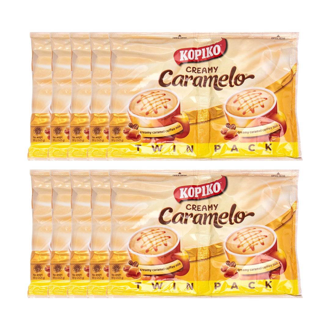 Kopiko Creamy Caramelo Coffee Twin Pack 50g x 10pcs