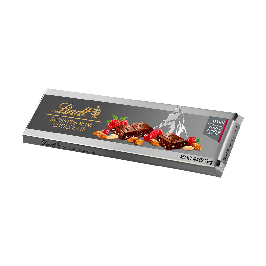 Lindt Silver Swiss Premium Dark Berry Almond Chocolate 300g