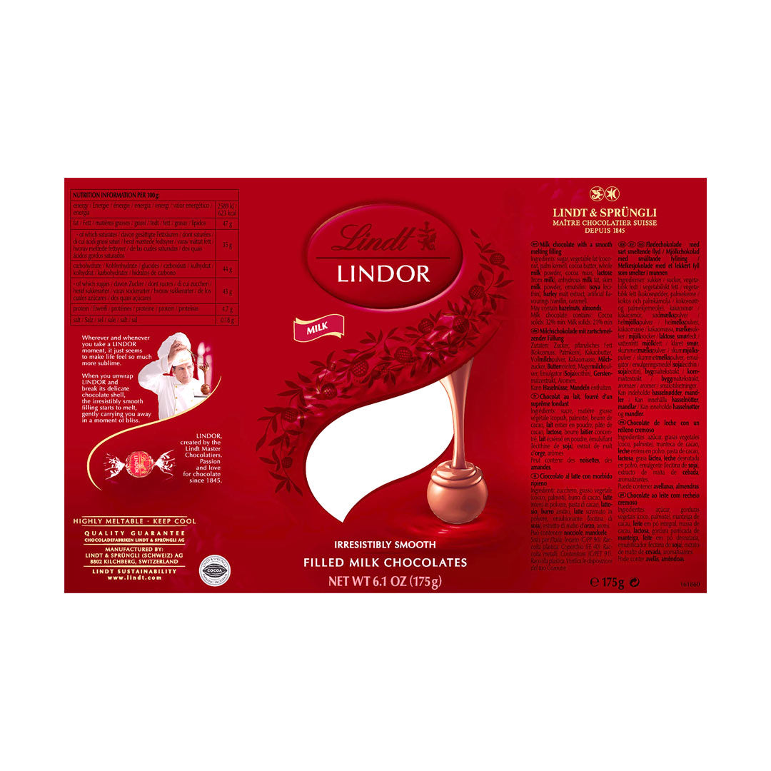 Lindt Lindor Milk Chocolates Mini Tube 175g