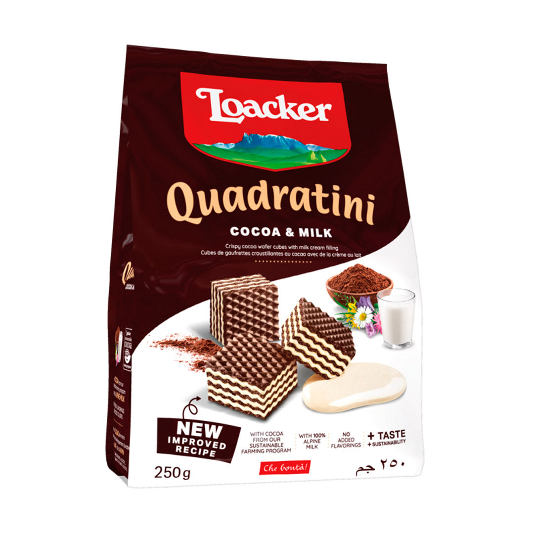 Loacker Quadratini Cocoa & Milk 250g