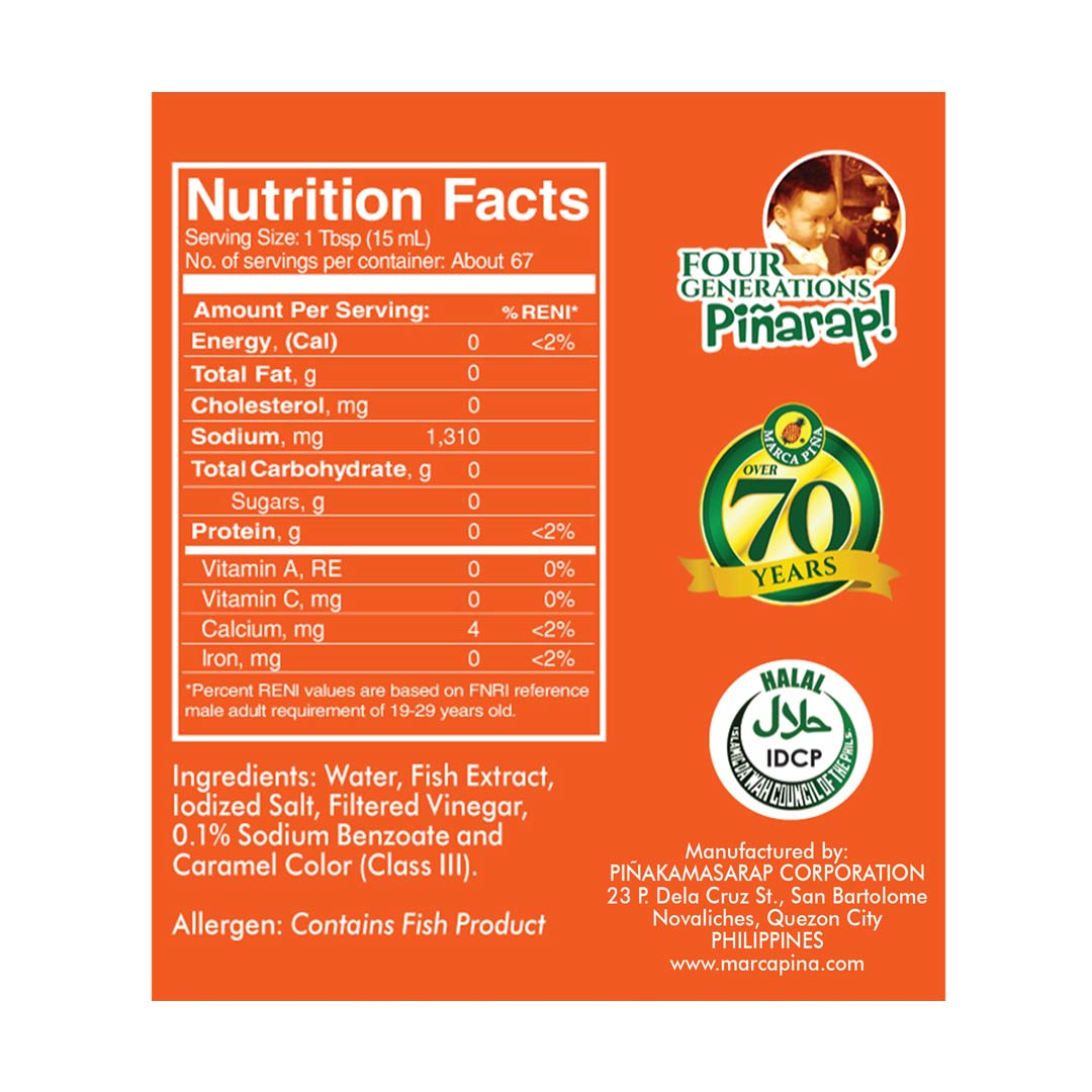 Marca Piña Patis Fish Sauce 1000ml