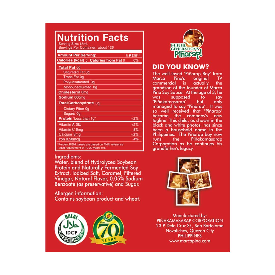 Marca Piña Soy Sauce 1892ml