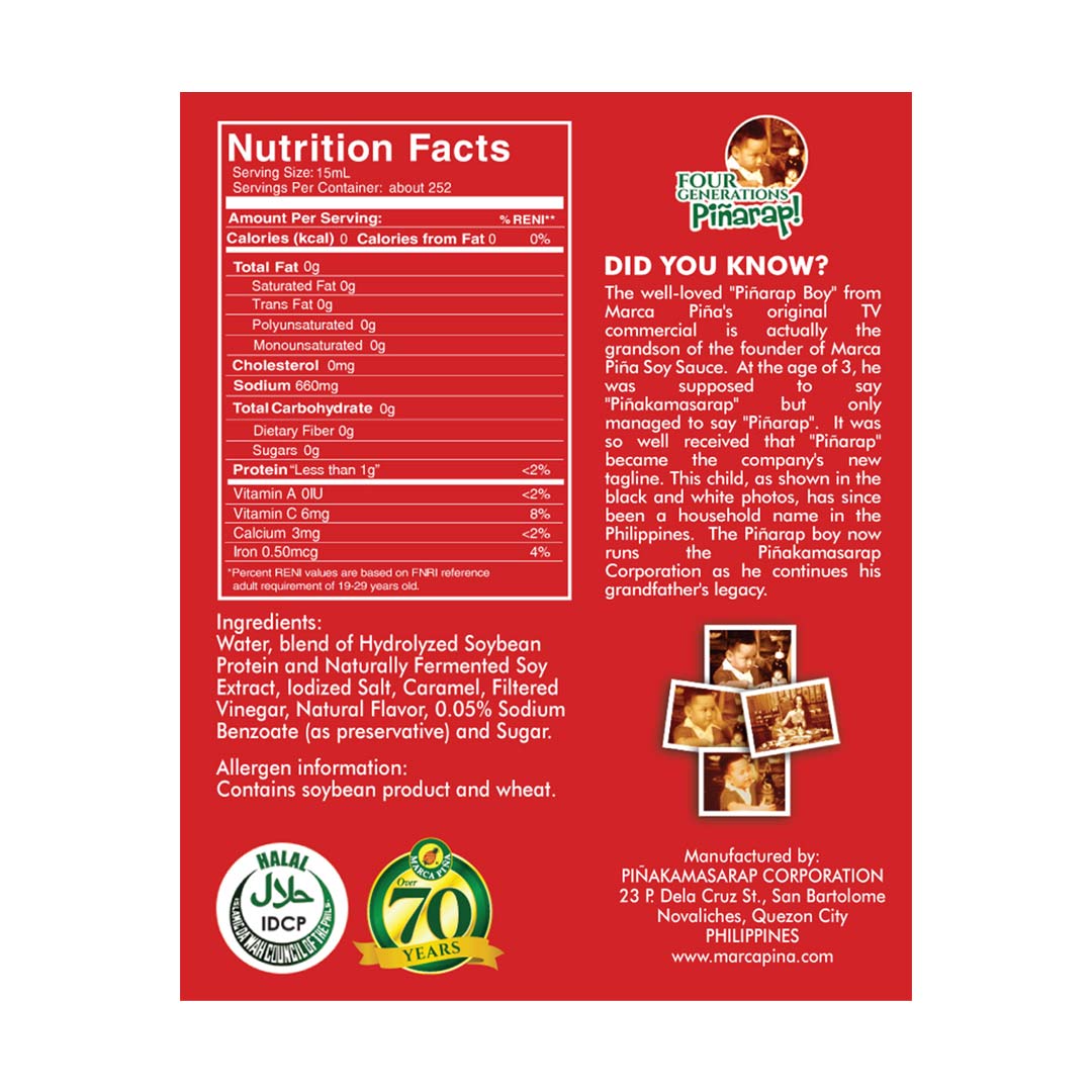 Marca Piña Soy Sauce 3785ml
