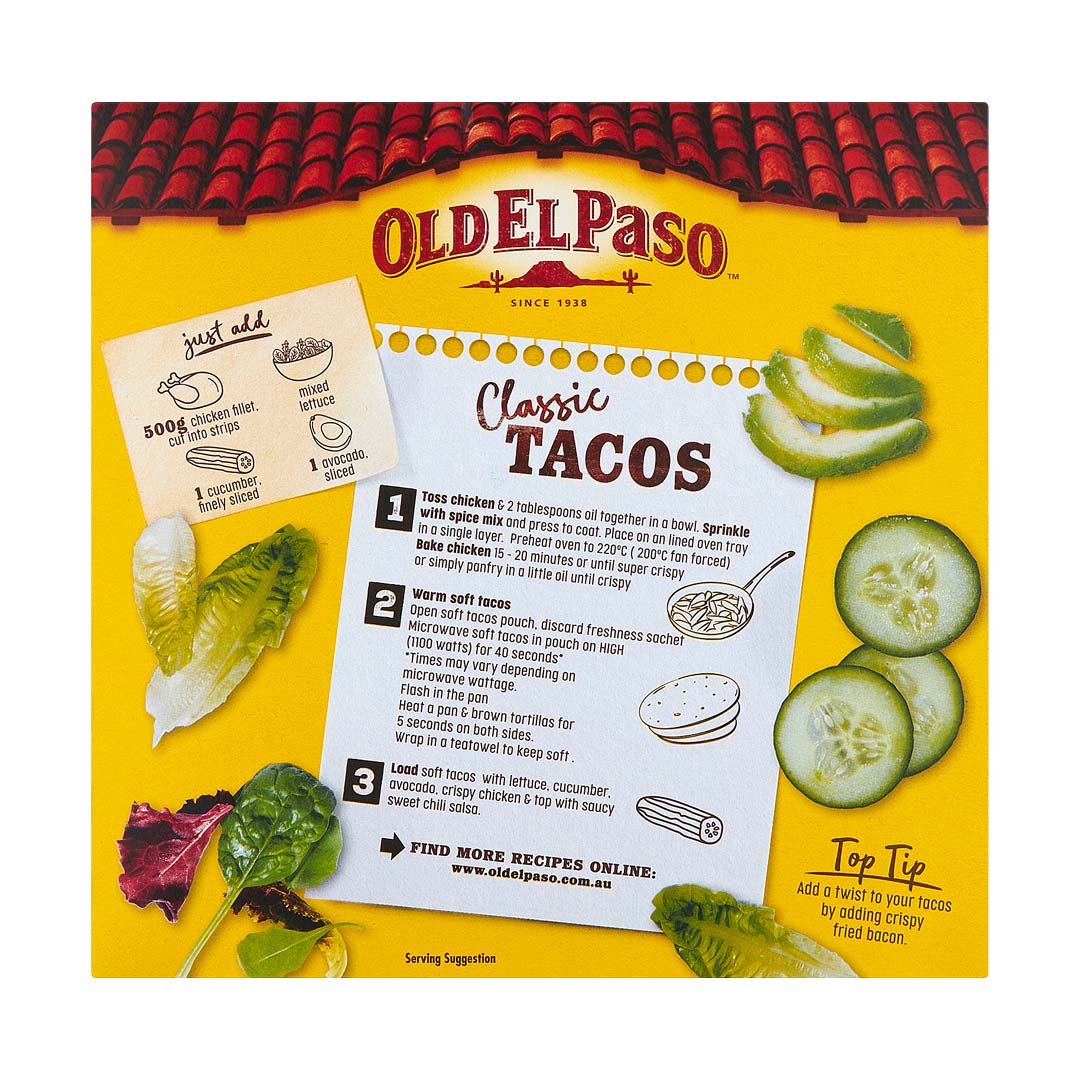 Old El Paso Crispy Chicken Soft Taco Kit 370g