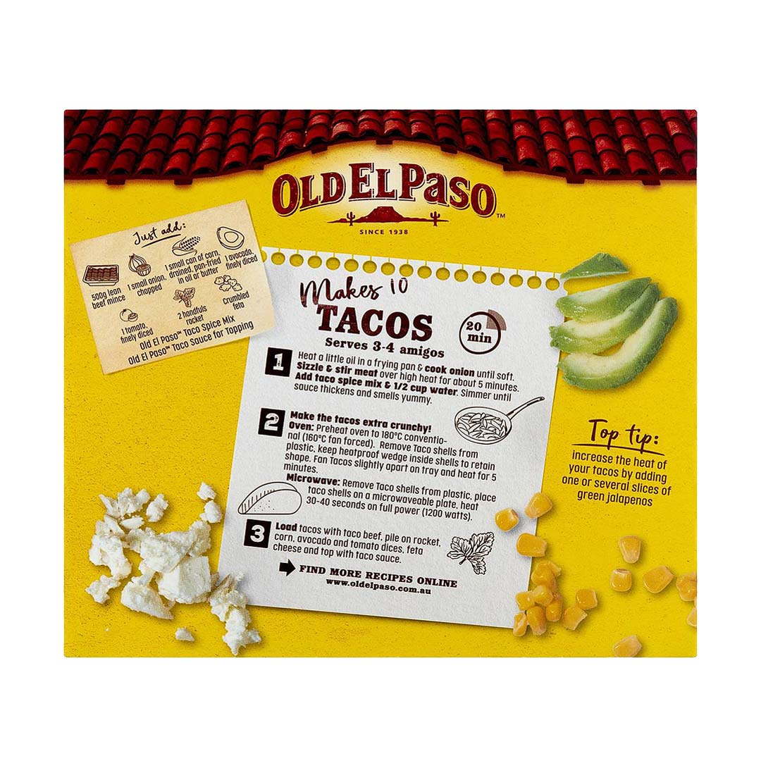 Old El Paso Taco Shells Jumbo 190g