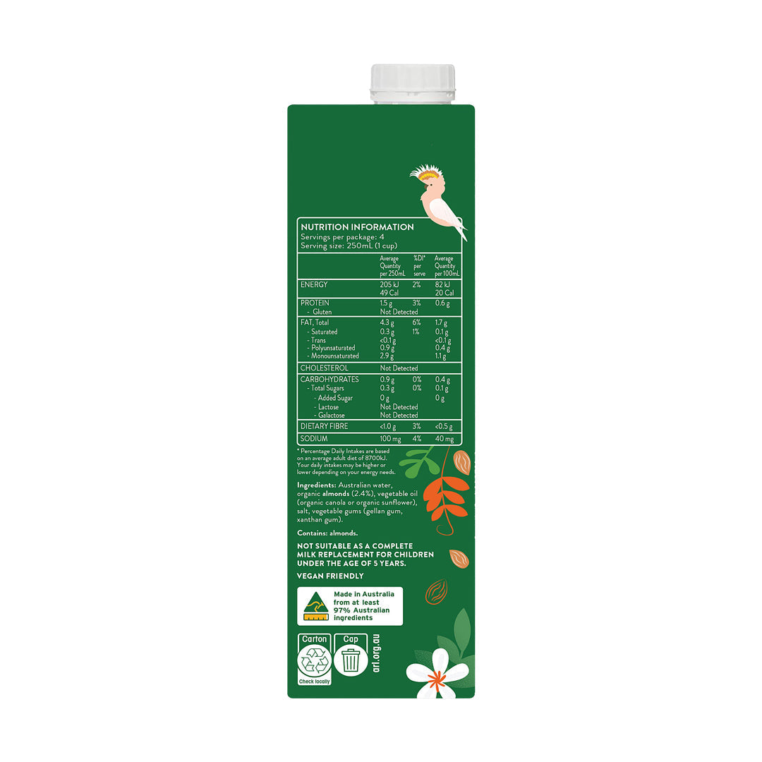 Australia's Own Unsweetened Organic Almond Milk 1L