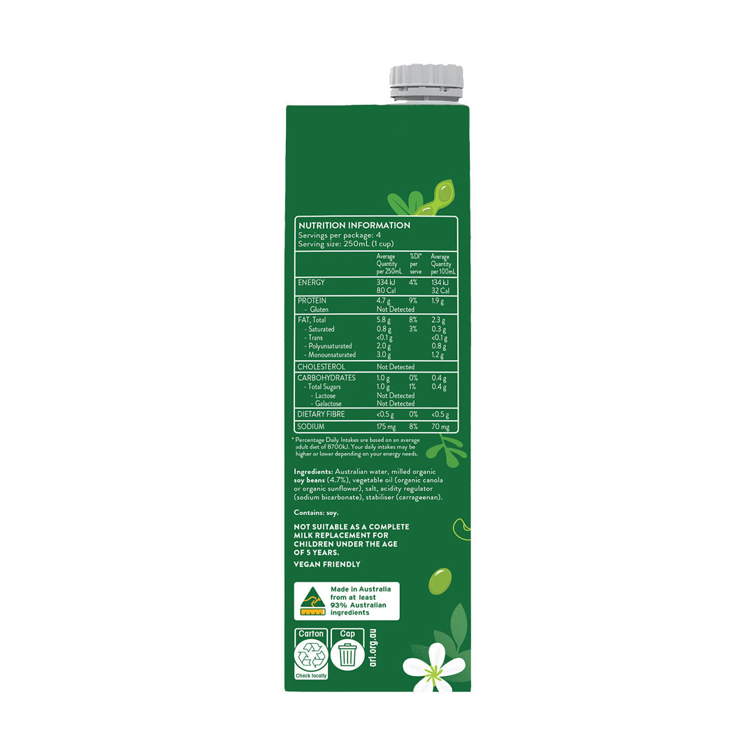 Australia's Own Unsweetened Organic Soy Milk 1L