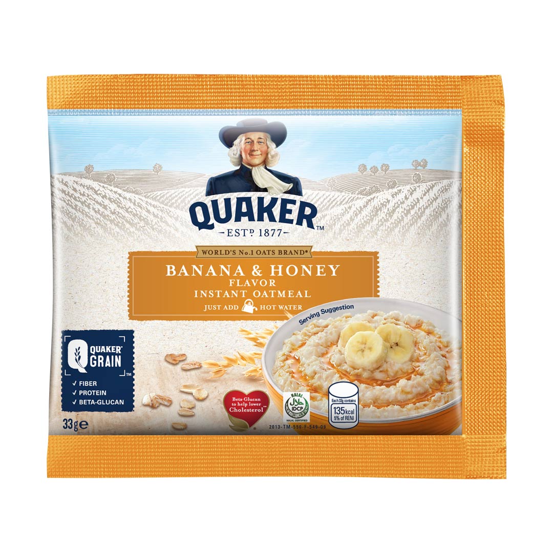 Quaker Flavored Instant Oatmeal Banana & Honey 33g