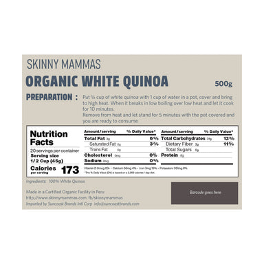 Skinny Mamas Organic White Quinoa 500g