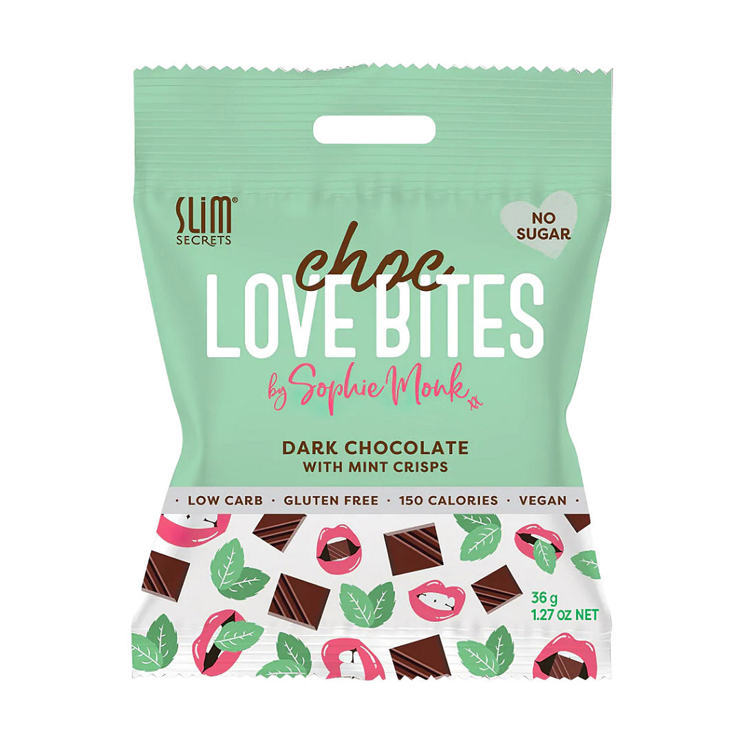 Slim Secrets Choc Love Bites Dark Chocolate with Mint Crisps 36g