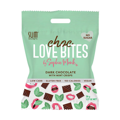 Slim Secrets Choc Love Bites Dark Chocolate with Mint Crisps 36g